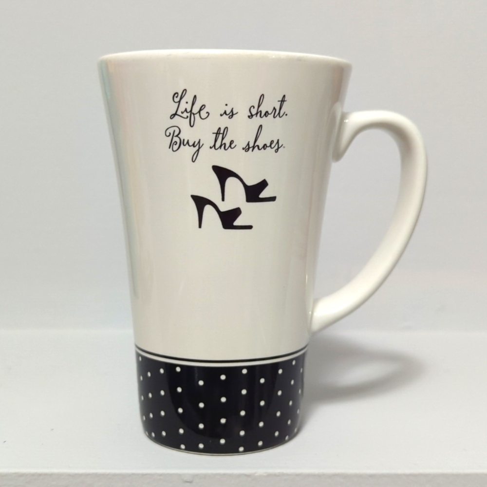 HALLMARK MATTEL BARBIE LIFE IS SHORT BUY THE SHOES 45TH ANNIVERSARY MUG PERFECT
